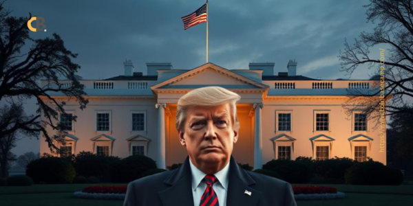 Trump with White House