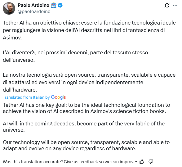 Tether.AI platform  